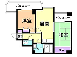 エスティ32 2DKの間取図画像