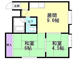 シャトーパーク 2LDKの間取図画像