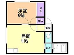 パナシティ44 1LDKの間取図画像