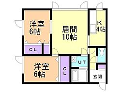 アーティスト45 2LDKの間取図画像