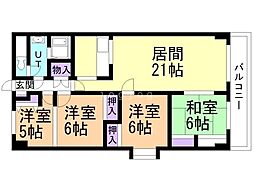 リベル元町 4LDKの間取図画像