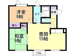 ピュアコート 2LDKの間取図画像