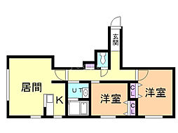 EASTPLUME 2LDKの間取図画像