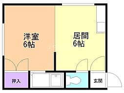 スタジオ30 1DKの間取図画像