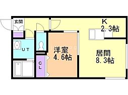 E-horizonN17 1LDKの間取図画像