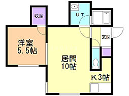ノーマルヒル本町 1LDKの間取図画像