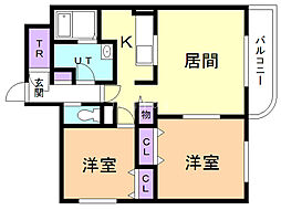 エスペランサ 2LDKの間取図画像
