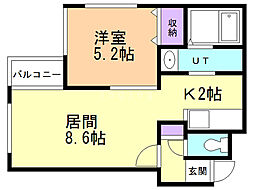 ライフォート麻生 1LDKの間取図画像