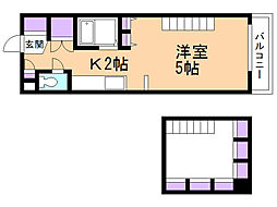 ルシードイースト 1DKの間取図画像