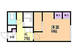 レオパレスNE469 1Kの間取図画像