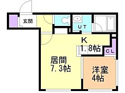 brancheeN22 1LDKの間取図画像