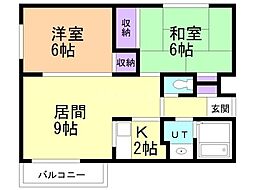 コーラル15 2LDKの間取図画像