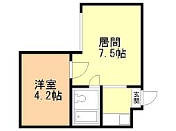 ドレスデン 1DKの間取図画像