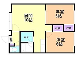 ブルーフォンヌ61 2LDKの間取図画像
