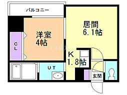 レジデンスタワー札幌 1DKの間取図画像