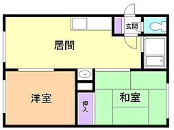 ラフォーレ50 2DKの間取図画像