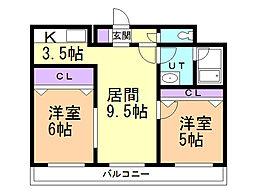 プレシャス23 2LDKの間取図画像