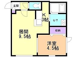 プレシャス15番館 1LDKの間取図画像