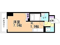アルファスクエア北15条 1Kの間取図画像