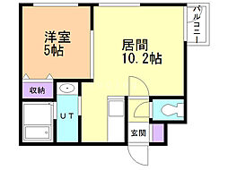 グランディール元町 1LDKの間取図画像