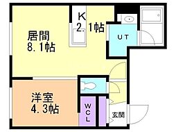 LINK N19 1LDKの間取図画像