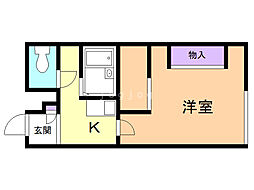 レオパレスプレミール 1Kの間取図画像