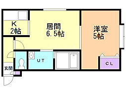 コスモス 1LDKの間取図画像