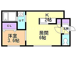 ピュアゴールド 1LDKの間取図画像