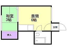 マクセル6/100 1DKの間取図画像