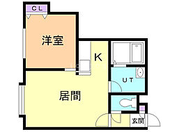 レユシール参番館 1LDKの間取図画像