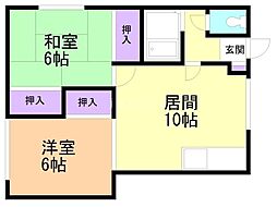 マンション後藤 2LDKの間取図画像