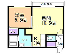 エトワール 1LDKの間取図画像