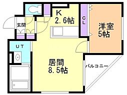 mocha 1LDKの間取図画像