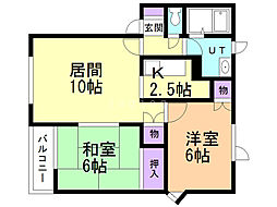 メイユールアリアムB 2LDKの間取図画像