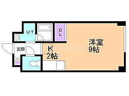 サンエスコーポ18 1Kの間取図画像