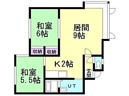 ブルーノート 2LDKの間取図画像