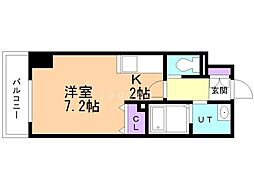 アルファスクエア北15条 1Kの間取図画像