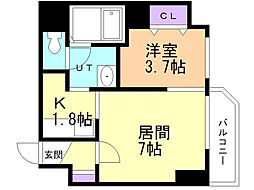 レジデンスタワー札幌 1LDKの間取図画像