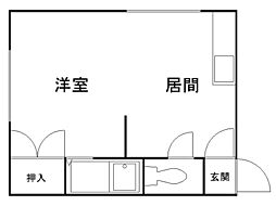 スタジオ30 1DKの間取図画像