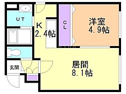 モンレーヴ元町 1LDKの間取図画像