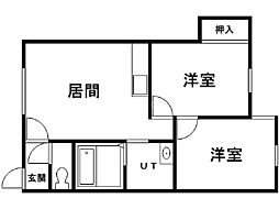 エスコート太平 2LDKの間取図画像