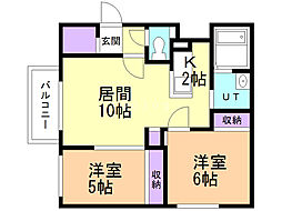 GRACIAS環状通 2LDKの間取図画像