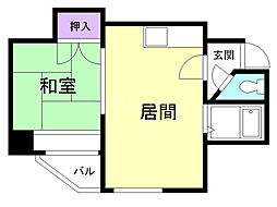 OMRESIDENCE北24条EAST 1LDKの間取図画像