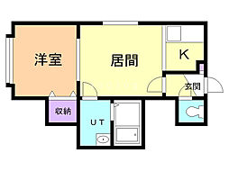 MKコート元町 1LDKの間取図画像