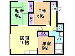 こまどりアパート 3LDKの間取図画像