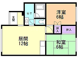 シティハイツB 2LDKの間取図画像