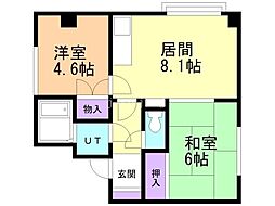 シャトル・TH・10 2DKの間取図画像