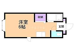 リラハイツ ワンルームの間取図画像