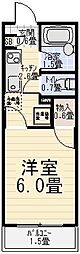 コーポ恵門 ワンルームの間取図画像