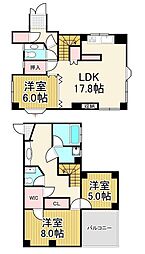 ANハイツ町屋 4階3LDKの間取り